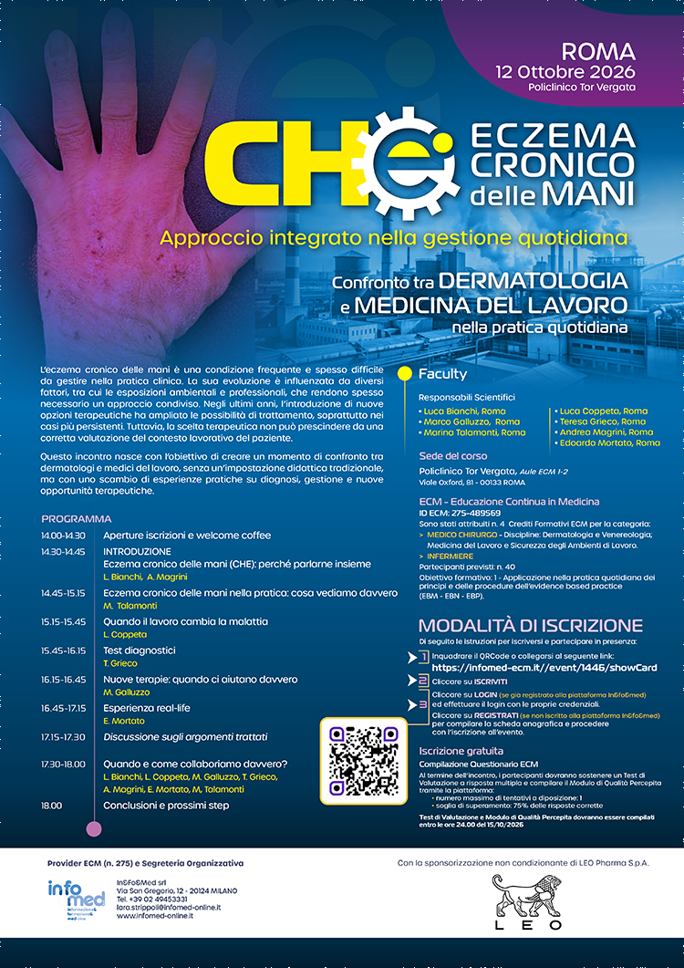 Checzema Cronico delle Mani - Locandina - Policlinico Tor Vergata