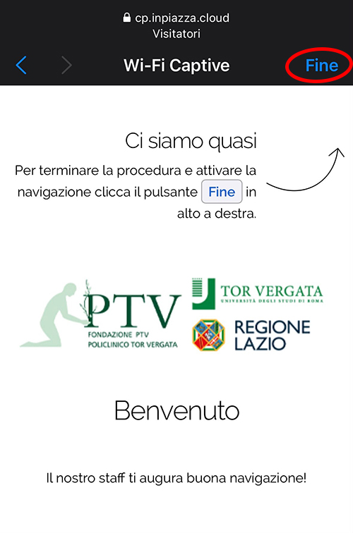 guida per accesso a wifi visitatori